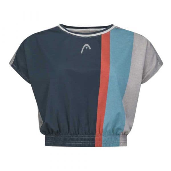 Head Racket Padel Crop Short Sleeve T-shirt Azul XS Mulher