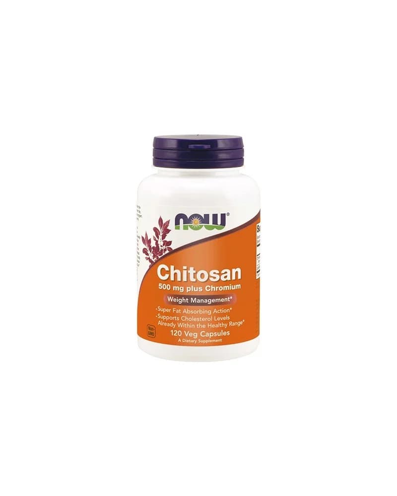 Now Chitosan 500mg Plus Chromium 120 Cápsulas