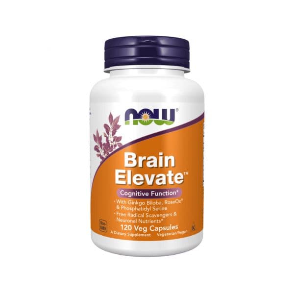 Now Brain Elevate Ginkgo Biloba RoseOx and Phosphatidyl Serine 120 Cápsulas Vegetais