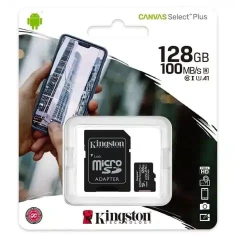 Kingston 128GB MicroSDXC Canvas Select Plus Class10 UHS-I + Adapter - SDCS2/128GB