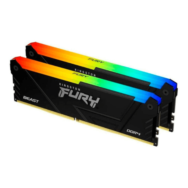 Memória RAM Kingston 32GB FURY Beast RGB (2x16GB) DDR4 3200MHz CL16 Black - KF432C16BB2AK2/32
