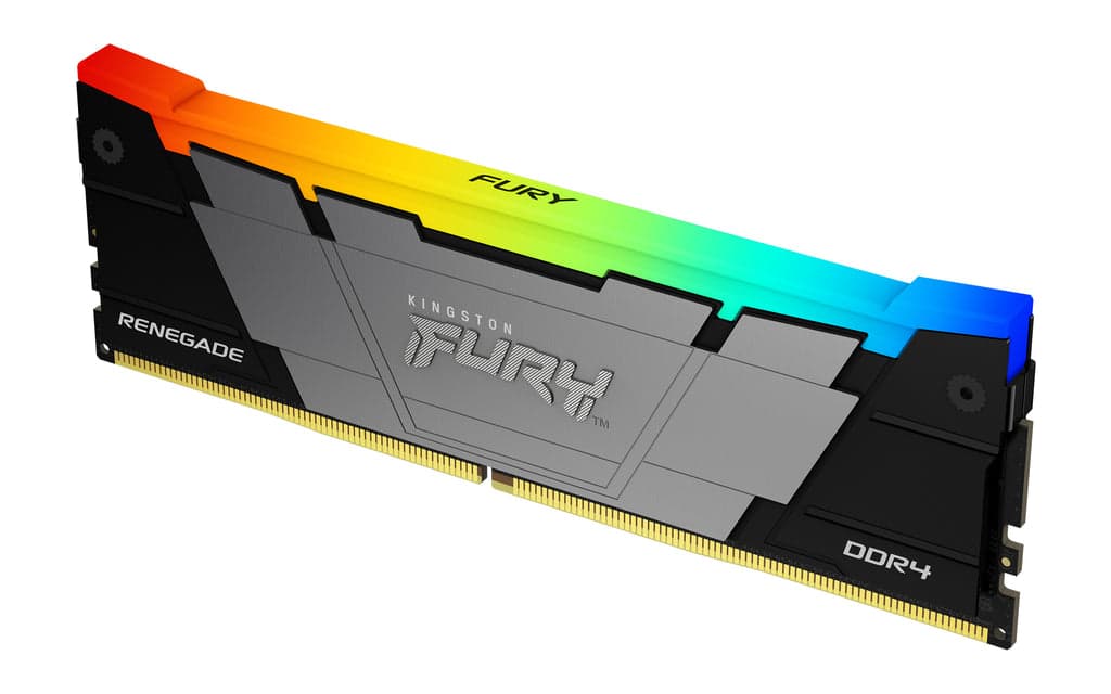 Memória RAM Kingston 16GB DDR4 CL16 3600Mhz 2Rx8 Fury Renegade RGB Preta - KF436C16RB12A/16