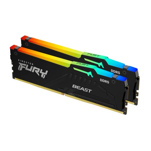 Memória RAM Kingston FURY Beast RGB 128GB (2x64GB) DDR5 5600MHz CL36 Black