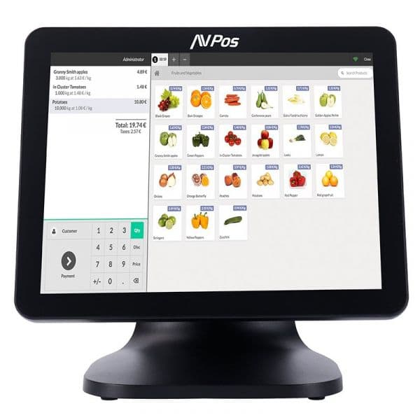 AVPos K5000 POS Intel Core i7 8GB 128GB SSD 15´´ Capacitivo Touch Alumínio