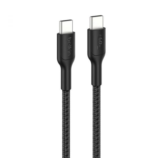 Belkin ENA008HQ2MBK Cabo USB-C para USB-C Macho/Macho 2m Trançado Preto USB 2.0 60W
