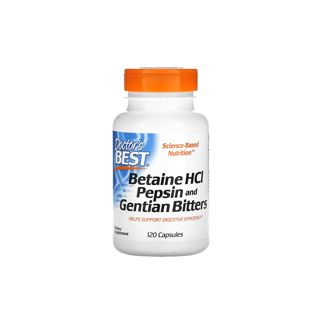Betaine HCl, Pepsin & Gentian Bitters 120 Capsules