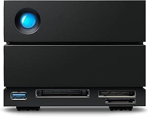 LaCie 2big Dock 48TB External RAID Hard Drive HDD - Duas portas Thunderbolt 4 e compatibilidade com USB4, para Mac e PC Desktop, 1 mês de plano Adobe CC All Apps, recuperação de dados