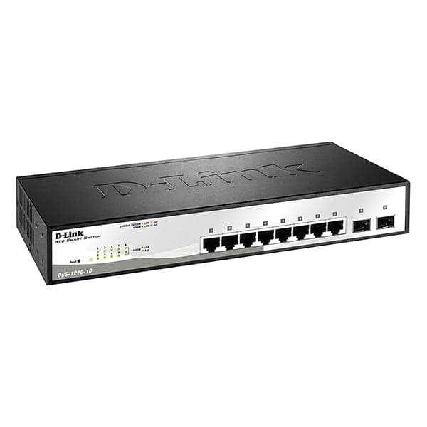D-Link DGS-1210-10 10-Port 10/100/1000Mbps Gigabit Smart Switch including 2 SFP ports