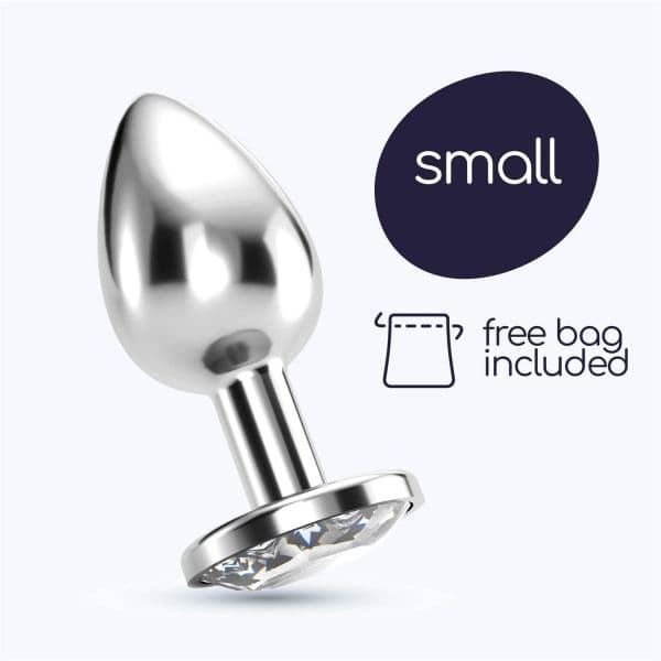 Crushious Plug Anal Jóia Bijou Transparente Pequeno com Bolsa Aveludada PR2010370860