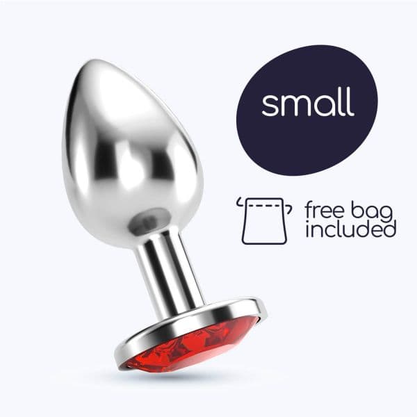 Crushious Plug Anal Jóia Bijou Vermelho Pequeno com Bolsa Aveludada PR2010370873