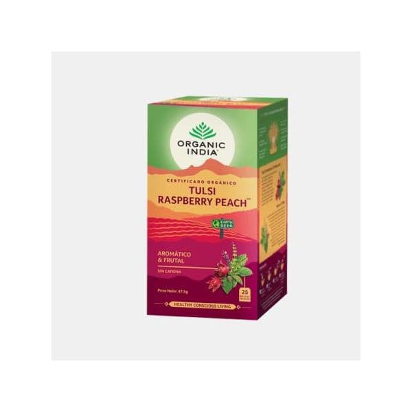 Organic India Infusão Bio Tulsi Raspberry Peach 25 Saquetas