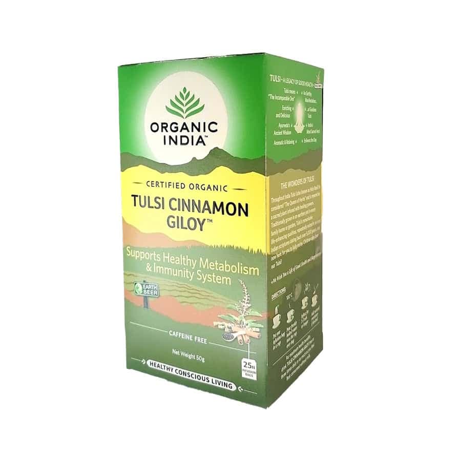 Organic India Tulsi Cinnamon Giloy 25 Saquetas