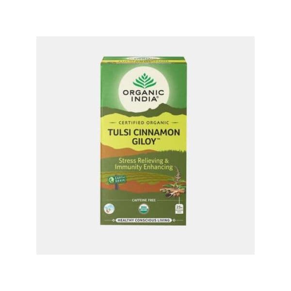 Organic India Tulsi Cinnamon Giloy 25 Saquetas