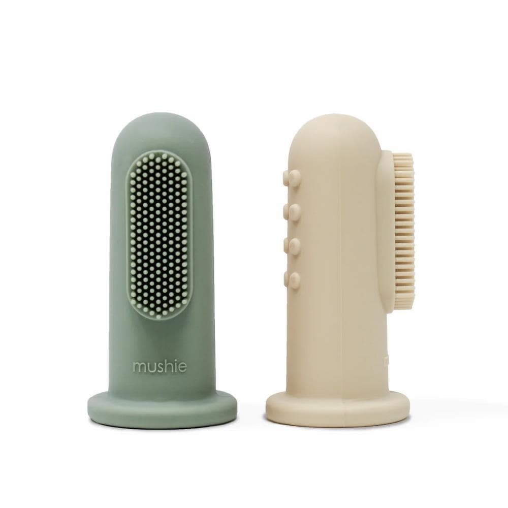 Mushie 2 Escovas de Silicone Sand/Cambridge Blue