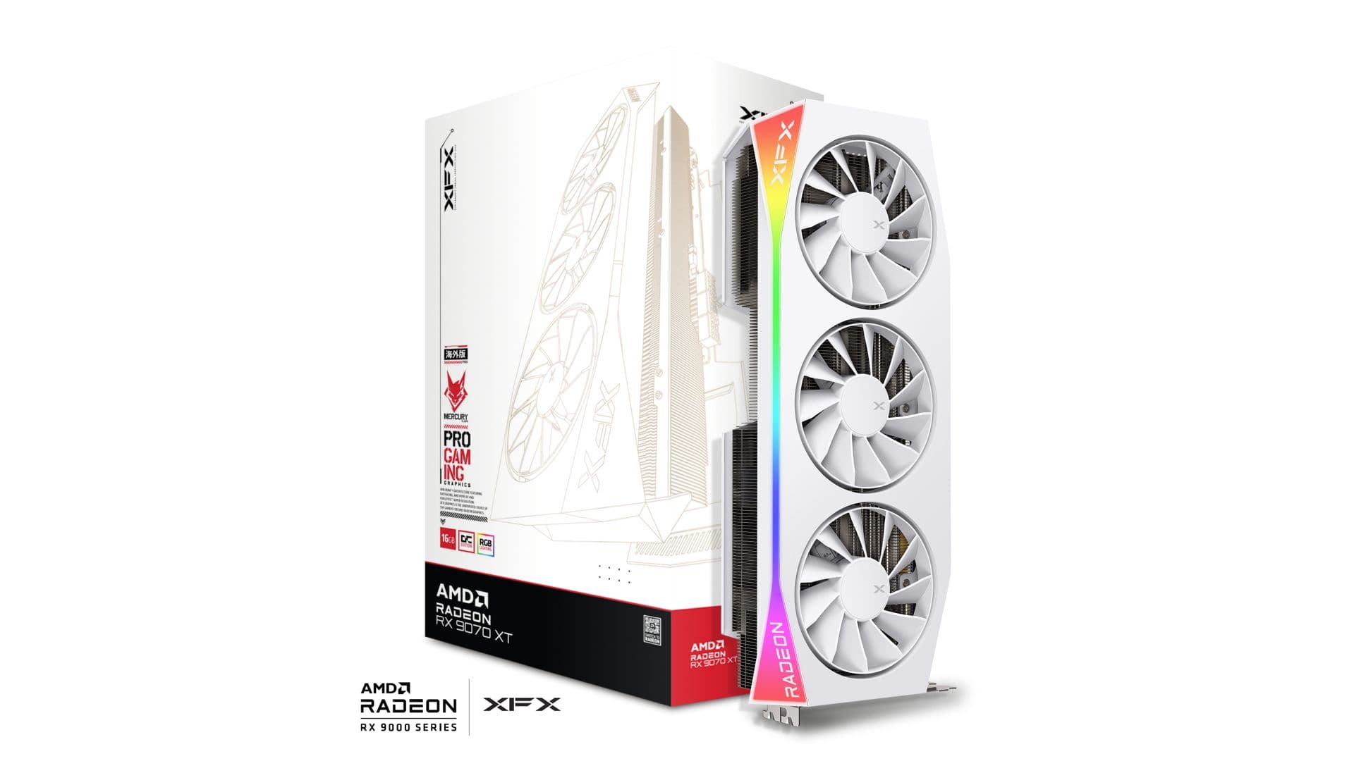 XFX AMD Radeon RX 9070 XT Mercury Gaming RGB OC 16GB GDDR6