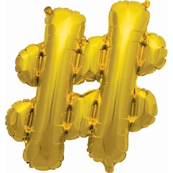Northstar Balão Foil 16" Hashtag Dourado - 180123401