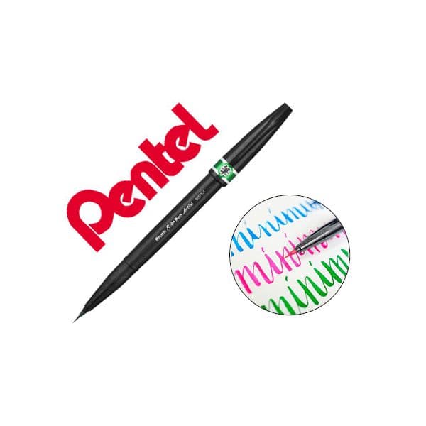 Pentel Caneta Pincel Artist Verde 12 unidades