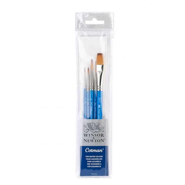 Winsor & Newton Conjunto de 5 Pincéis de Aguarela Cabo Curto Cotman
