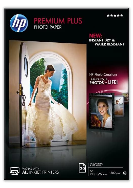 HP Papel fotográfico Premium Plus brilhante - 20 folhas/A4/210 x