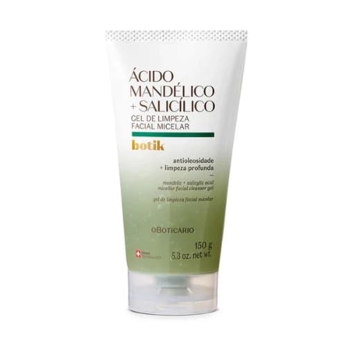 O Boticário Gel de Limpeza Facial Micelar Ácido Mandélico + Salicílico Botik 150g