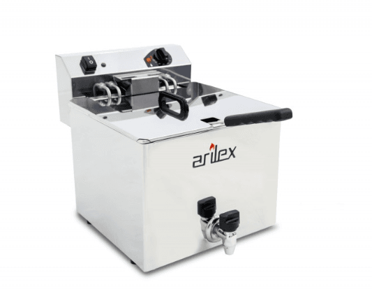 Fritadeira Elétrica Trifásica 12L c/Contator e Torneira 355x495x325