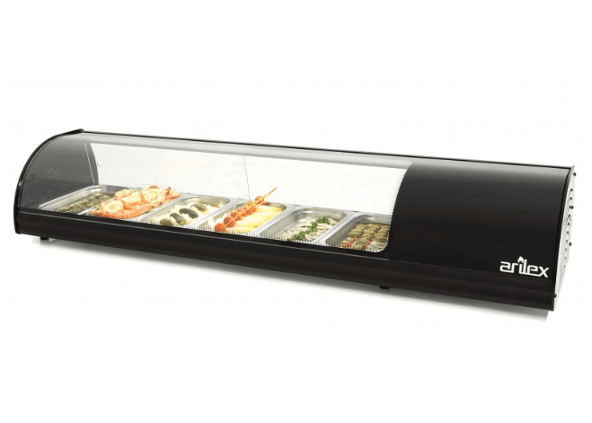 Vitrine refrigeradas Capacidade 6 GN1/3 Preto