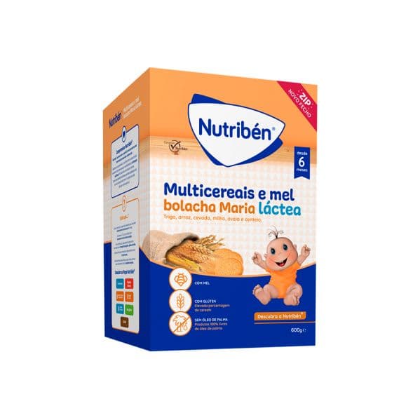 Nutribén Farinha Láctea Multicereais Mel e Bolacha Maria 600g