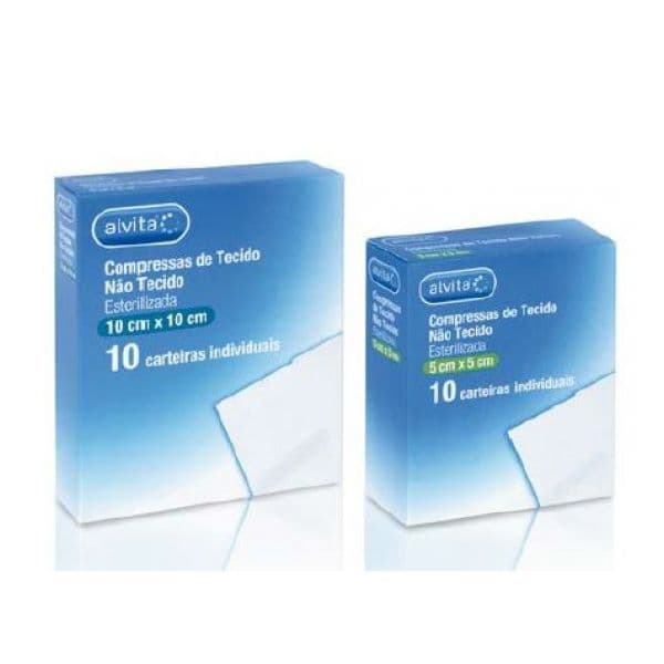 Alvita Compressas de Tecido Não Tecido Esterilizadas 10 Unidades 10x10cm