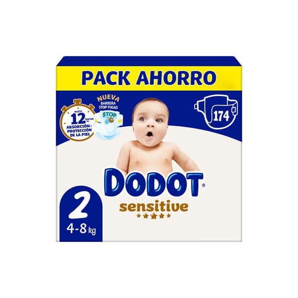 Dodot Sensitive Fraldas T2 (4-8 Kg) 174 Unidades