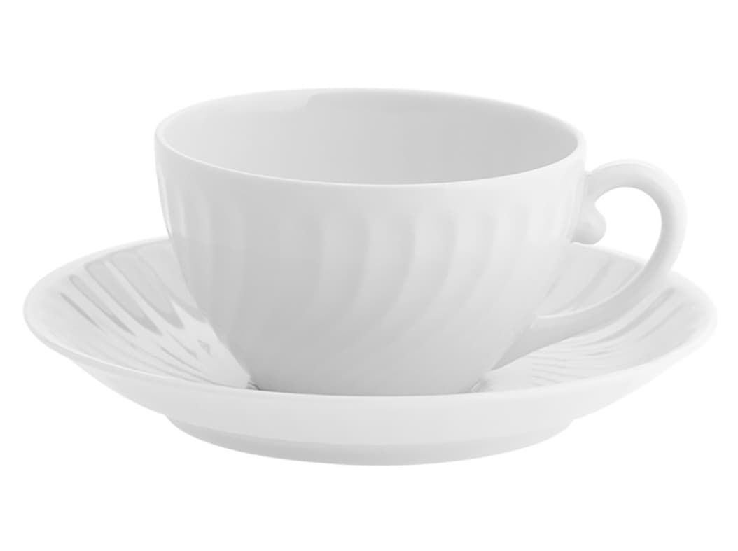 CHÁVENA DE PEQUENO ALMOÇO COM PIRES SAGRES VISTA ALEGRE BRANCO PORCELANA Ø17.1CM
