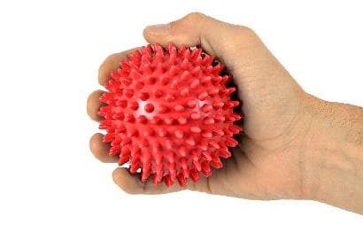 Bola exercicio maos c/picos 9cm vermelho
