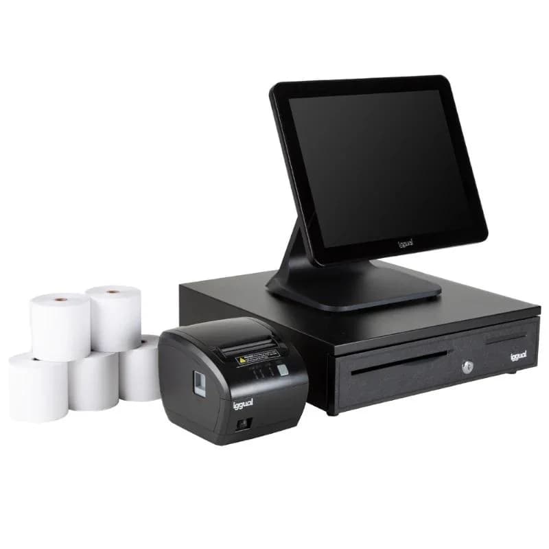 Terminal Ponto de Venda iggual 15 AIO EASY 80 IRON-50 Intel N100 SSD 128GB LCD Touch