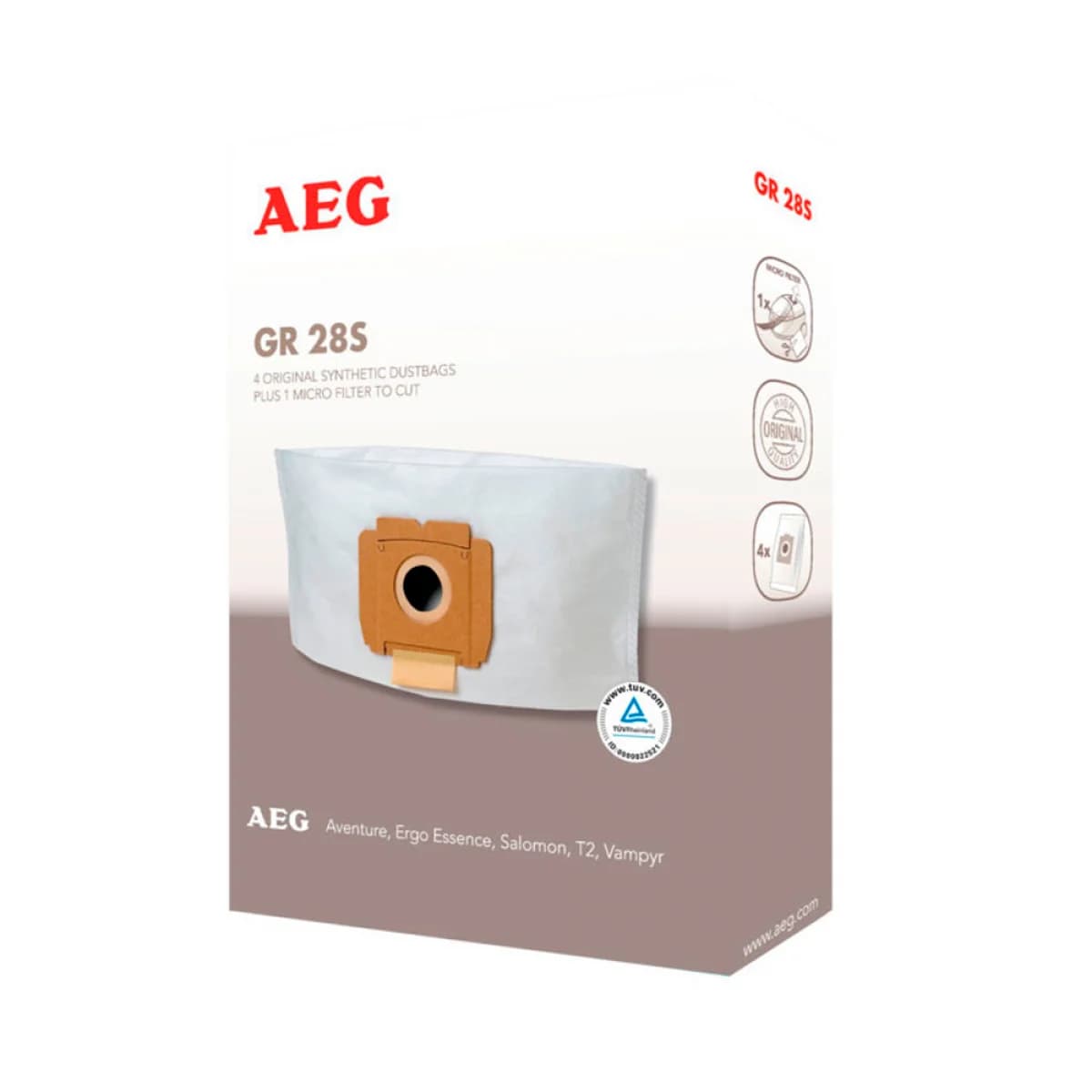 Embalagem sacos aspirador aeg - gr 28 s