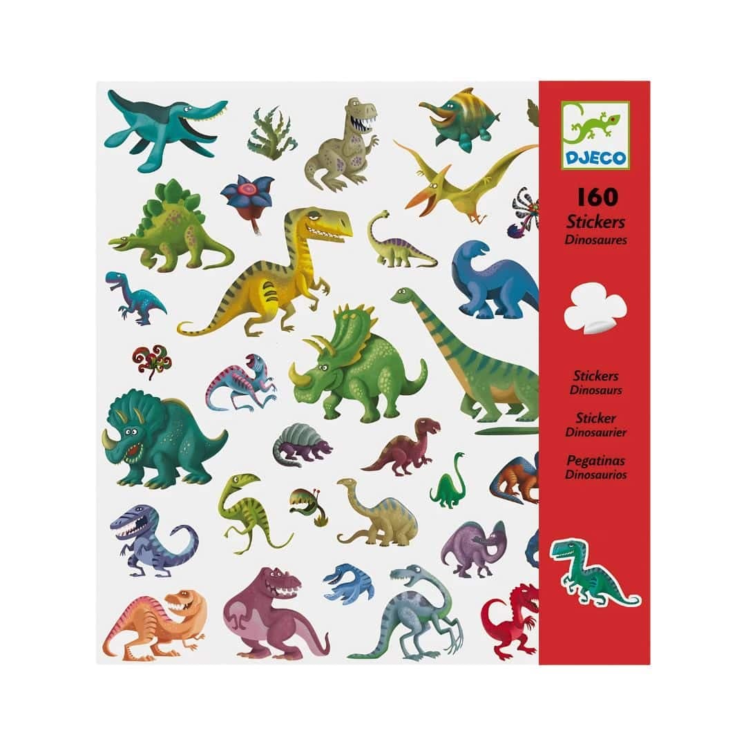 Djeco dinossauros – 160 autocolantes criativos +4 anos