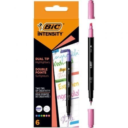 Bic Marcadores Intensity Dual Tip Ponta Cinzelada e Fina Cores Sortidas 503828