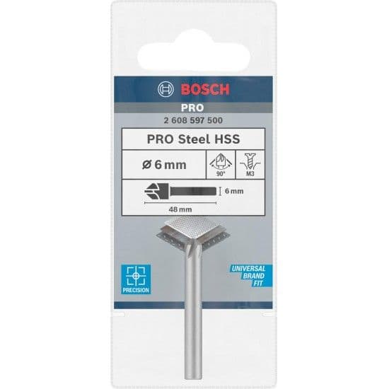 Broca de escarear PRO Steel HSS, 6 x 48 mm, M3 refª 2608597500 BOSCH