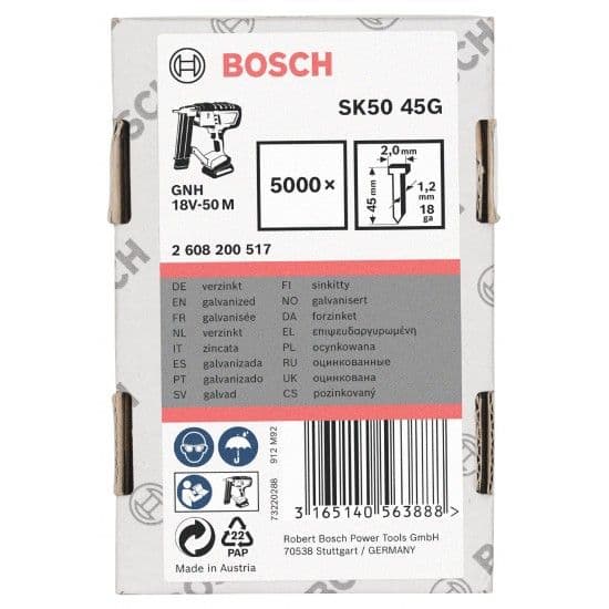 Prego sem cabeça, SK50 45G refª 2608200517 BOSCH