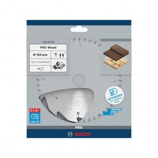 Disco sem fios PRO Wood cordless, 165 x 1,5 x 15,875 mm, T12 refª 2608837680 BOSCH