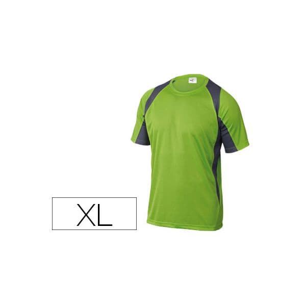 Delta Plus T-shirt Poliester Manga Curta Colarinho Redondo Tratamento Secagem Rapida Cor Verde-cinza Formato Xl
