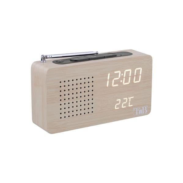 Tnb Rádio Despertador JOY LED FM Efeito Madeira CLOCKFMWD