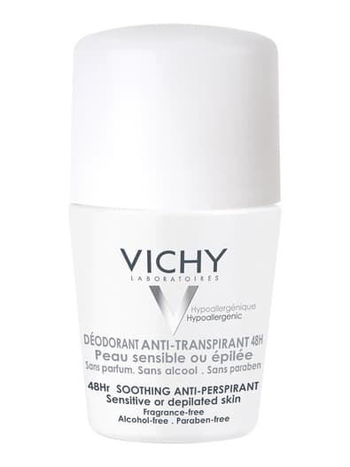 VICHY DESODORIZANTE ANTITRANSPIRANTE 48HORAS ROLL-ON PELE SENSÍVEL 50ML | WOWFARMA