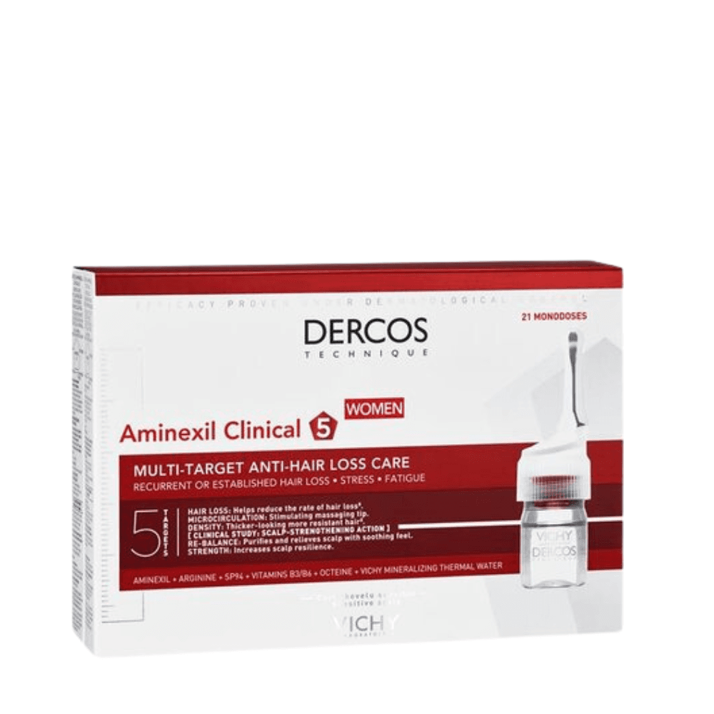 VICHY DERCOS AMINEXIL CLINICAL 5 MULHER 21 ÂMPOLAS | WOWFARMA