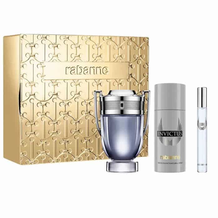 Paco Rabanne Invictus Eau De Toilette Spray 100ml Set 3 Produtos