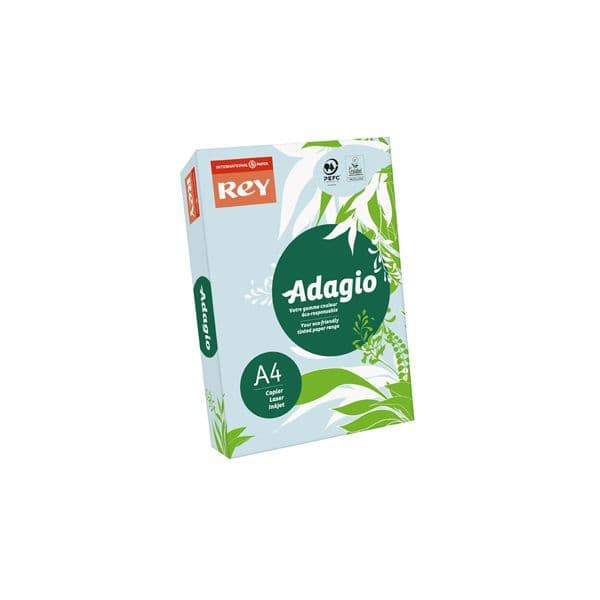 Rey Resma 500 Fls Papel A4 Adagio 80g Azul Claro