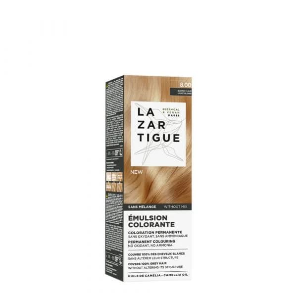 Lazartigue Émulsion Colorante Coloração Permanente sem Mistura 8.00 Louro Claro 60ml