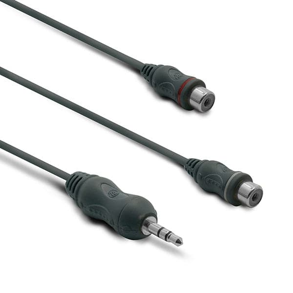 METRONIC ADAPTADOR JACK STERO 3.5MM FÊMEA 2 RCA MACHO 0.1M