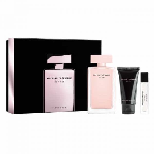 Narciso Rodriguez For Her Woman Eau de Parfum 100ml + Mini Eau de Parfum 10ml + Body Lotion 50ml Coffret