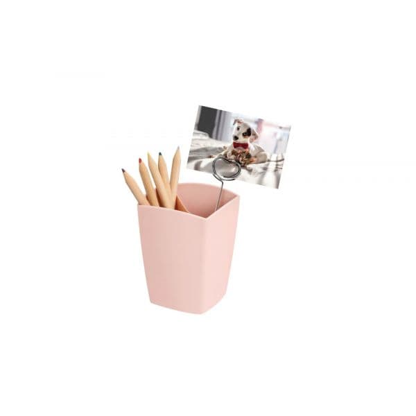 Porta Lápis Cep Mineral Plástico Rosa 75x75x95 mm