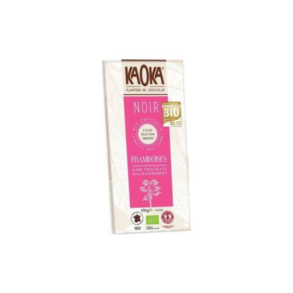 Kaoka Chocolate Preto 55% Cacau Framboesa Bio Fair Trade