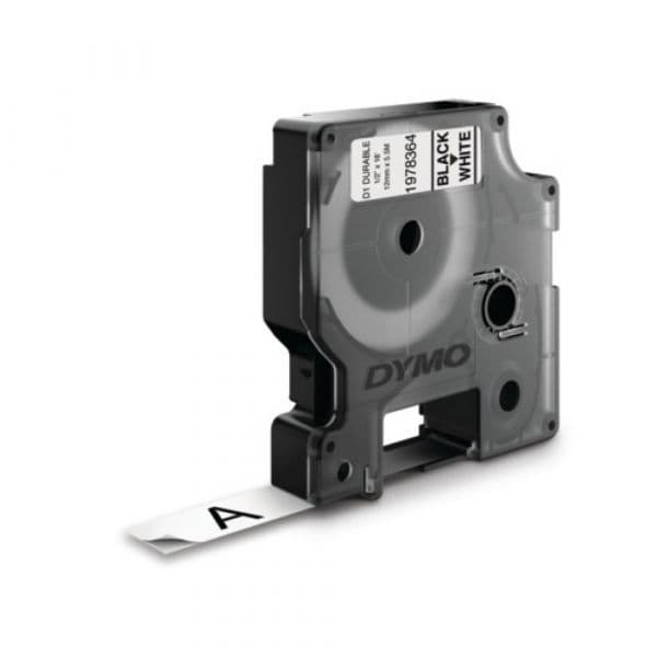 Dymo D1 Vinylband 1978364, Fita / Tape | 12 mm, Preto On Branco - 1978364